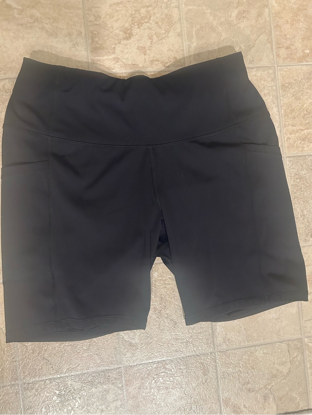 Black High-Waist Women's Active Bike Shorts